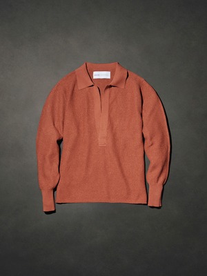 【LAST1】Paper & Recycled polyester Skipper knit wear(Terecoota)