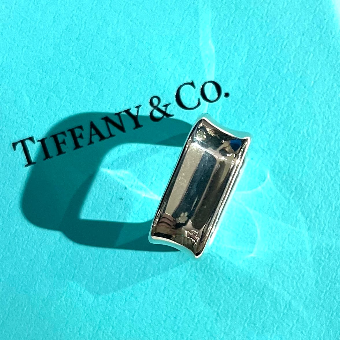 TIFFANY&CO.】1917 レア 1837スクエアリング／8号／シルバー925／立体