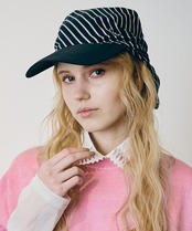 ハートロゴストライプスカーフCAP　CQ-48509