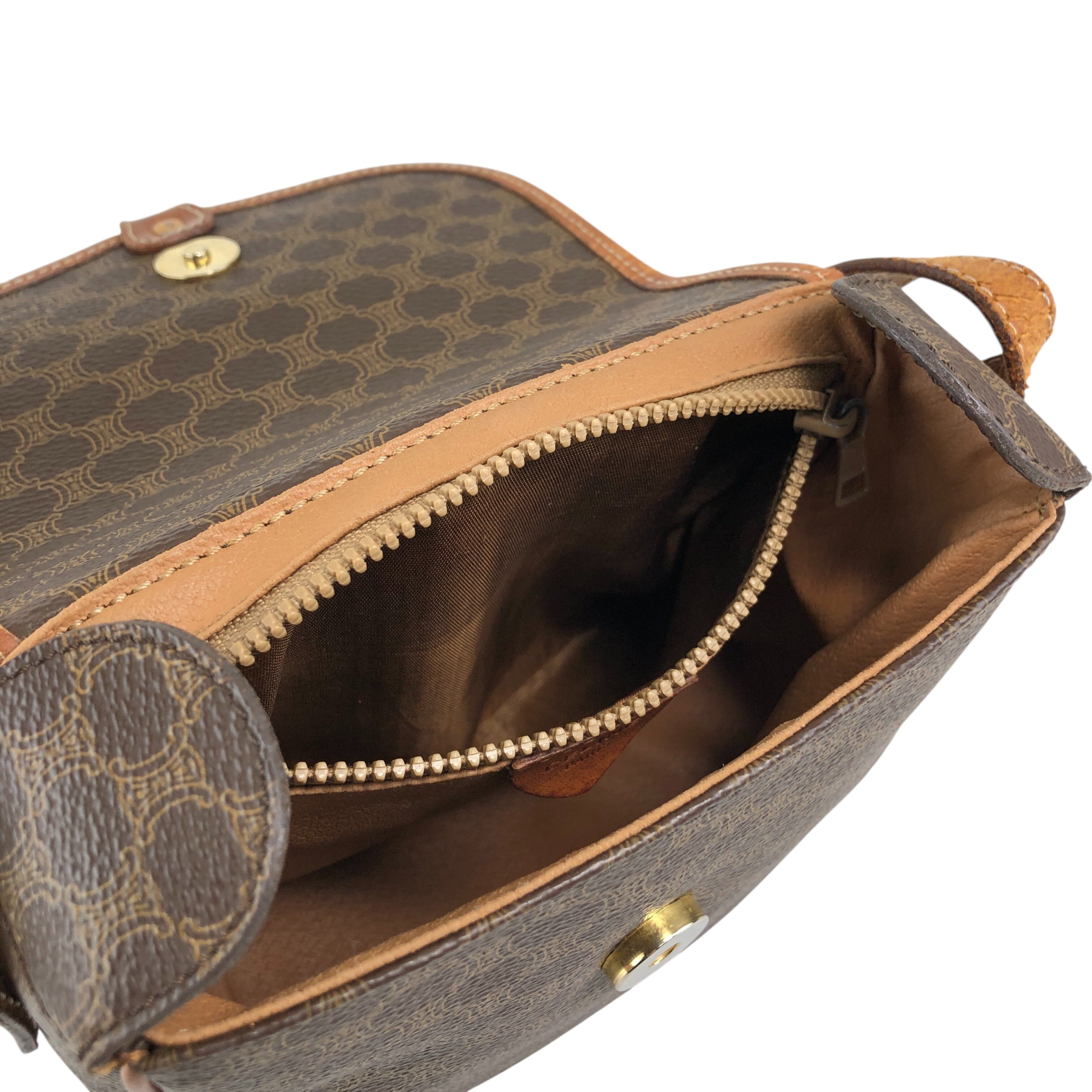 CELINE セリーヌ マカダム ショルダーバッグ ブラウン ホースビット