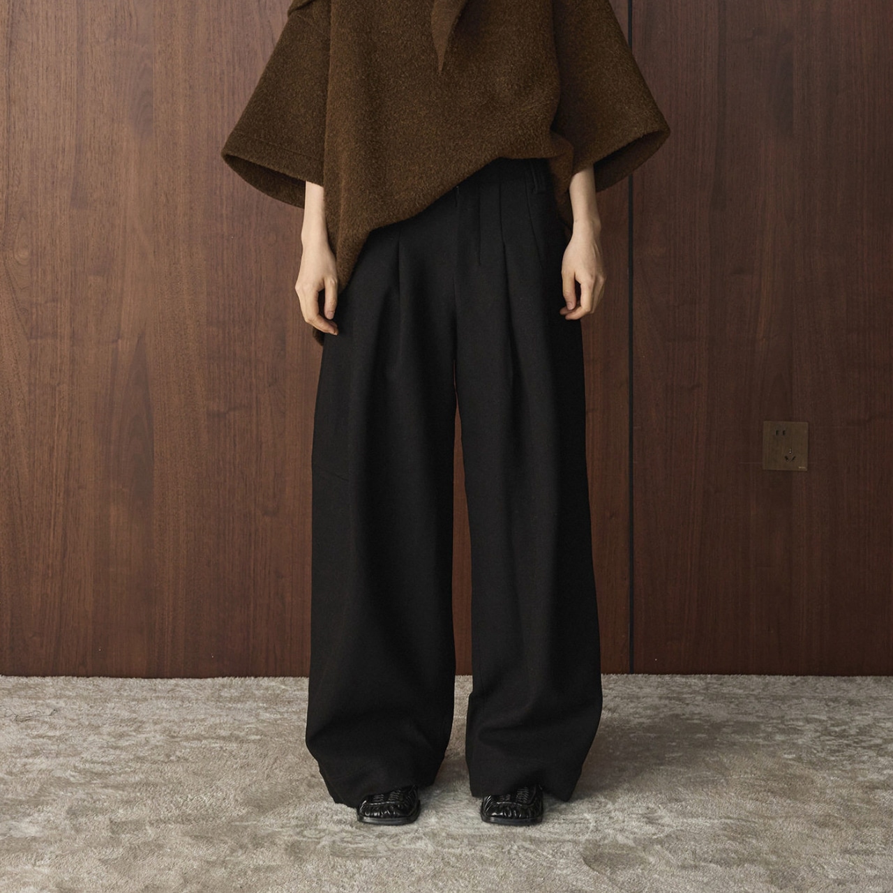 Full-Length Wide Silhouette pants 【3color】 T0735