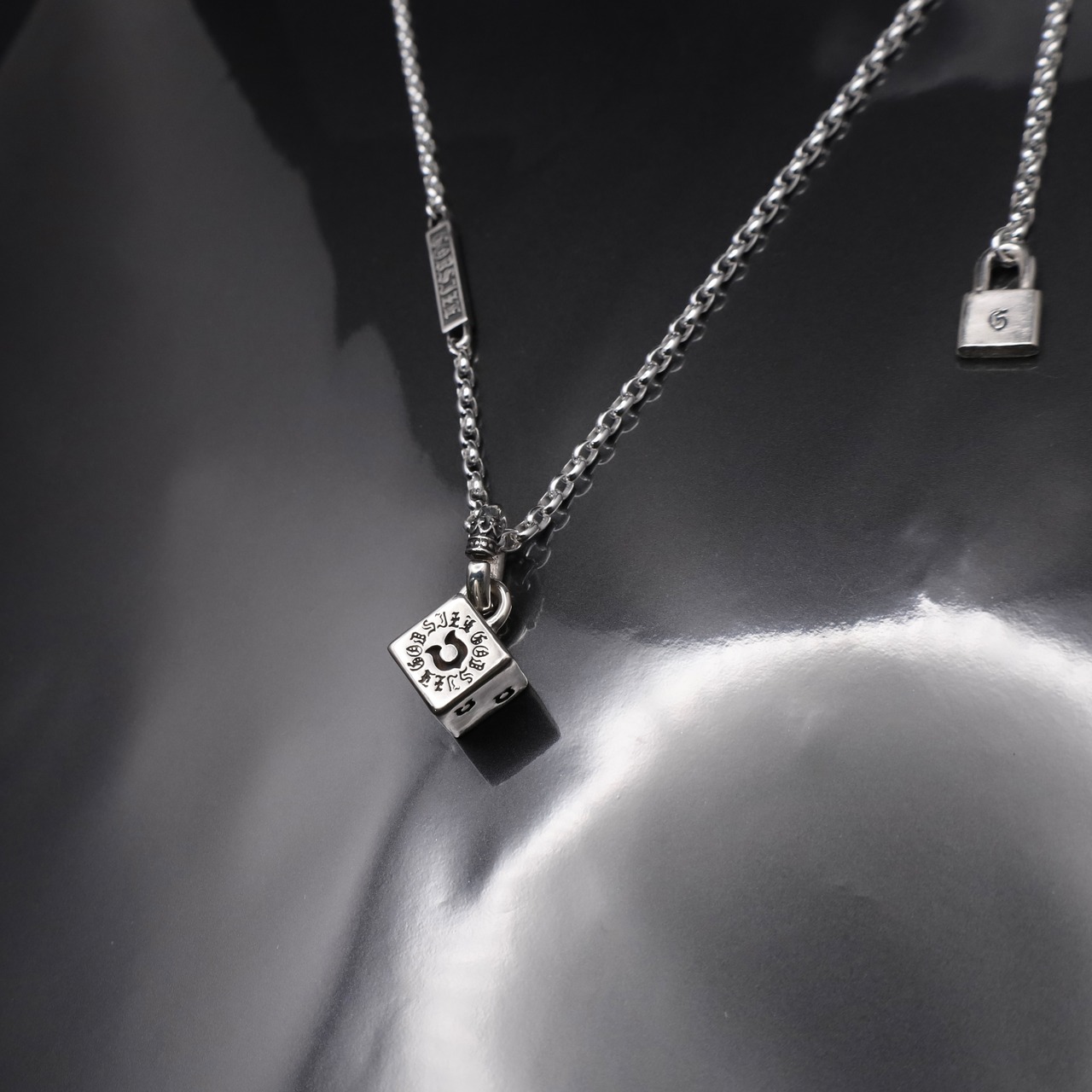DICE : HORSESHOE #1 NECKLACE with GODSIZE® I.D. TAG / ホースシューダイス #1 ネックレス ゴッドサイズ® I.D.タグ