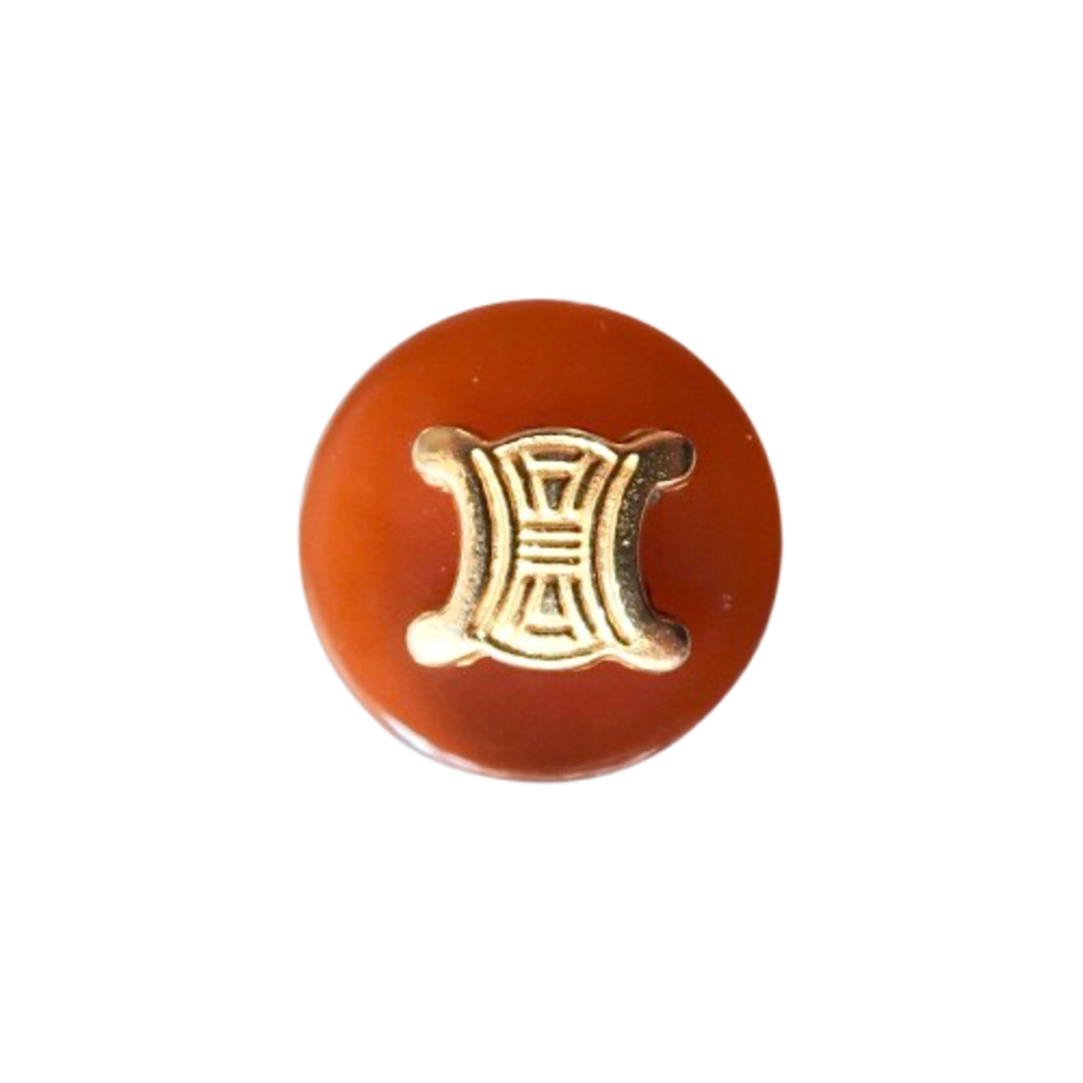 VINTAGE CELINE BUTTON】トリオンフゴールド べっ甲調ボタン 15mm L
