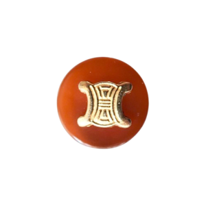 【VINTAGE CELINE BUTTON】トリオンフゴールド べっ甲調ボタン 15mm L-26008