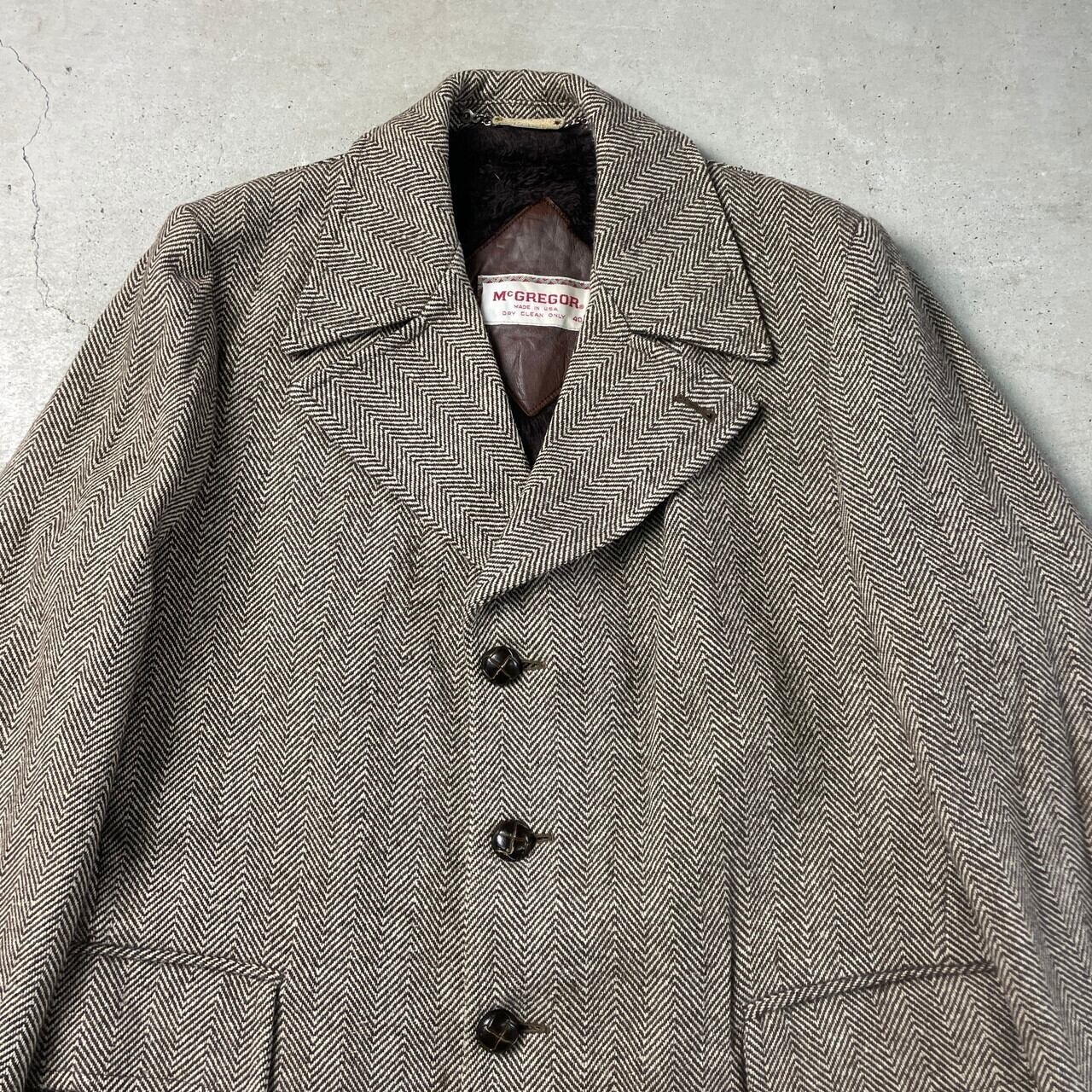 60~70年代 USA製 McGREGOR マクレガー ヘリンボーン ウールコート 