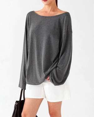 バックリボンリラックストップス 3color A0558