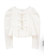 CLANE SHORT PEPLUM RIBBON TOPS