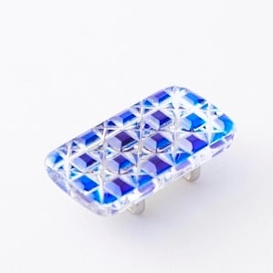 江戸切子 クリスタルガラス帯留 （瑠璃） | 江戸切子の製造 門脇硝子