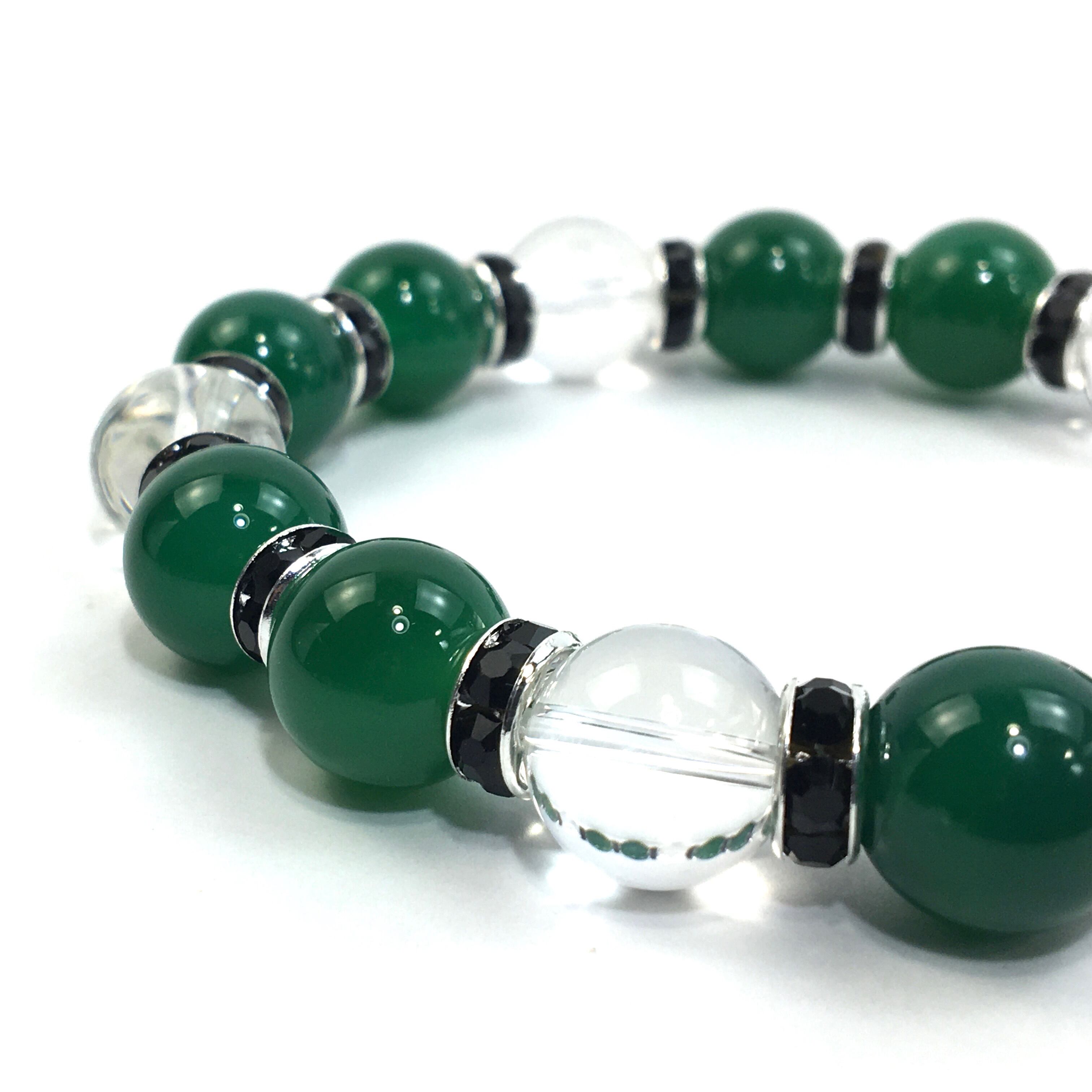 翡翠、瑪瑙、パワーストーン ブレスレット 緑翡翠 天然石 パワーストーン 10mm ミャンマー AAA 数珠