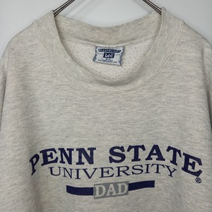 90s　アメリカ製　リー　スウェット　カレッジ　3段プリント　グレー　2XL