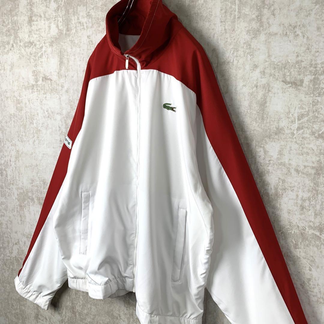 ラコステ スポーツ ナイロンジャケット 白赤 ホワイトレッド XLサイズ