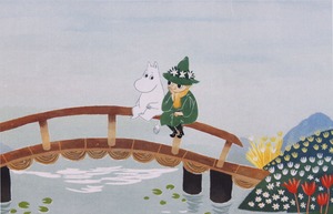 ムーミン 北欧 Postery「ムーミンとスナフキン」送料無料 フレーム 展示用フック付アートポスター 絵画 インテリア アート