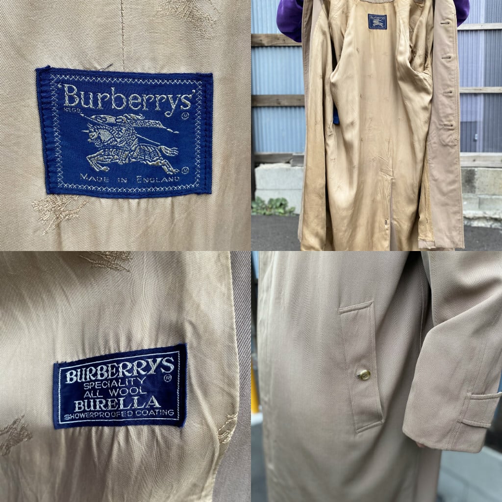 ビンテージ 英国製 Burberry's バーバリー ウールギャバジン ステン