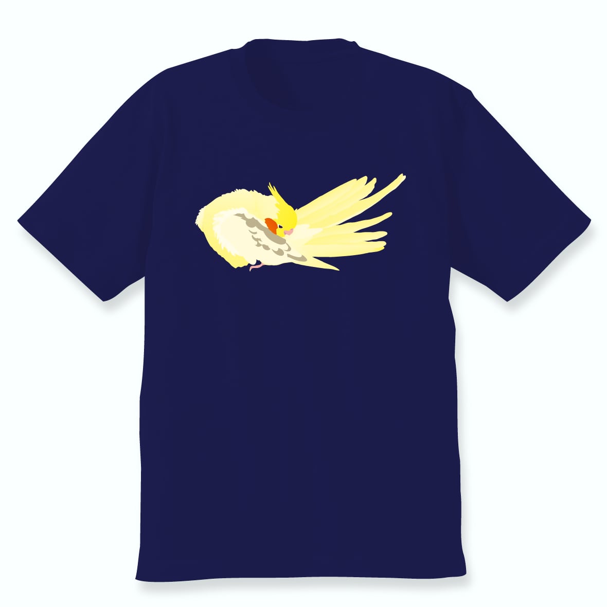 羽づくろうオカメインコTシャツ（パイド）ネイビー