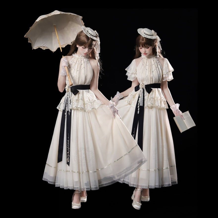 【9/12まで予約商品】 クラシカルロリィタ スカート シフォン 月光礼賛 生成色 控えめ お茶会 女子会コーデ