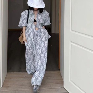 【Setup】Floral Lace Shirt & Pants 501176