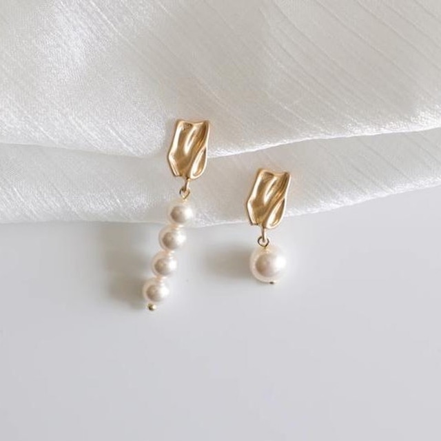 asymmetry pearl pierce & earring N30151