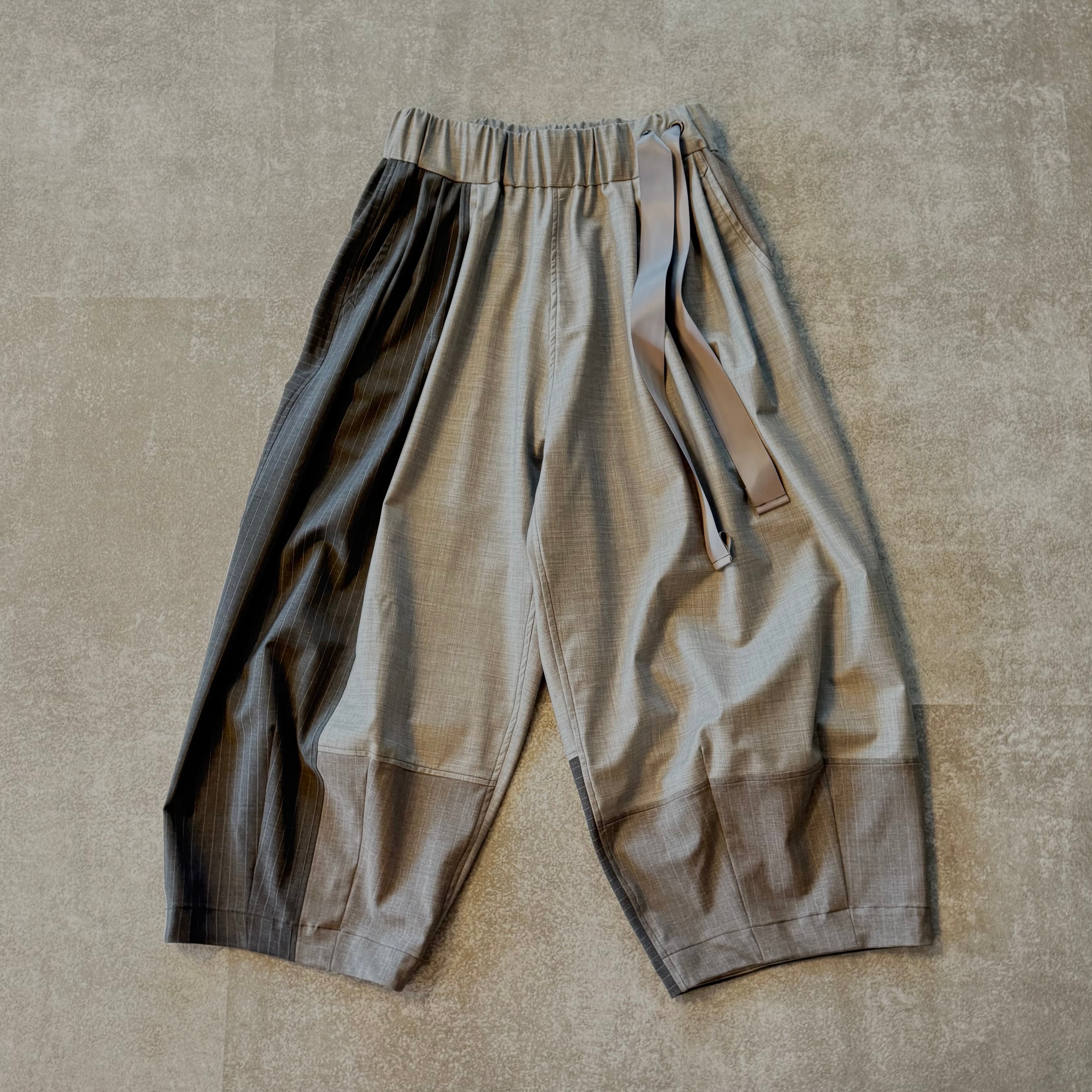 4tuck wide pants gray mix
