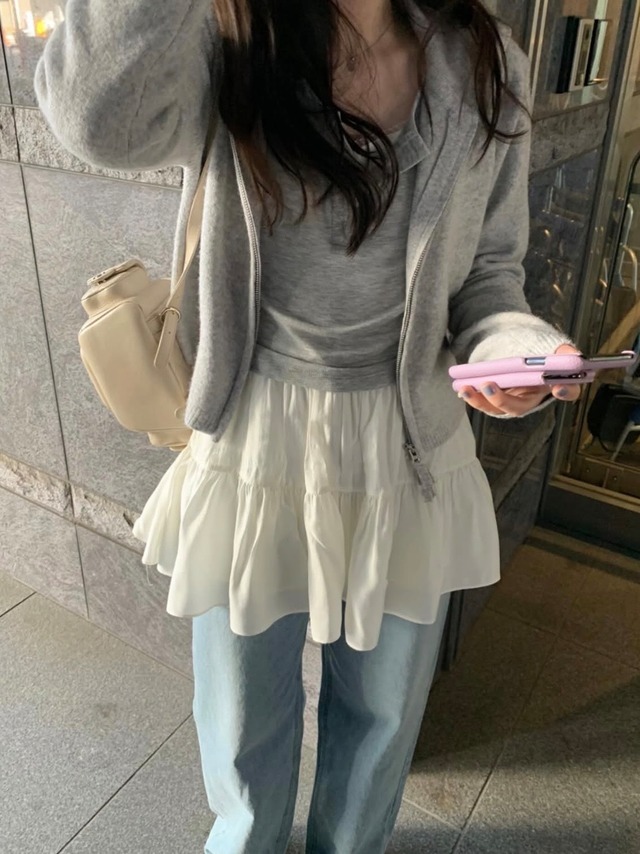 (即納) pretty young thing / Social medium denim pants 1color Ssize