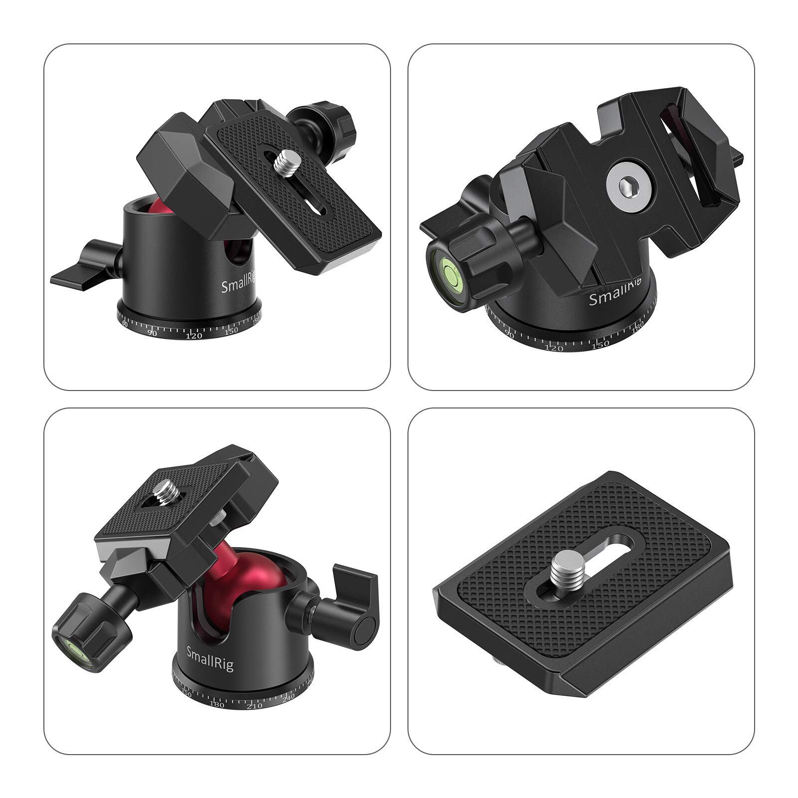 在庫処分】SmallRig 自由雲台 360度回転可 アルミ製 アルカスイス