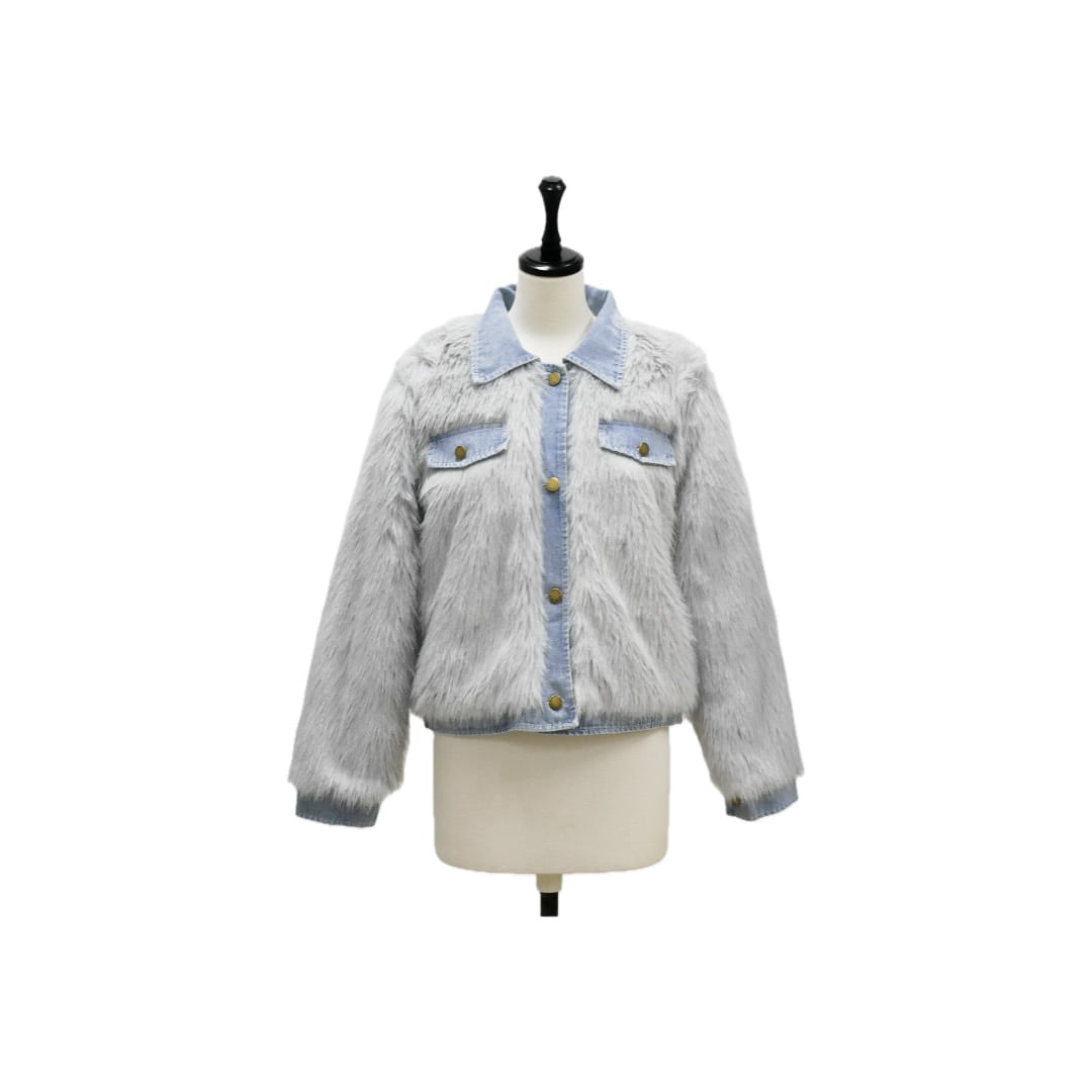 Denim docking fur jacket