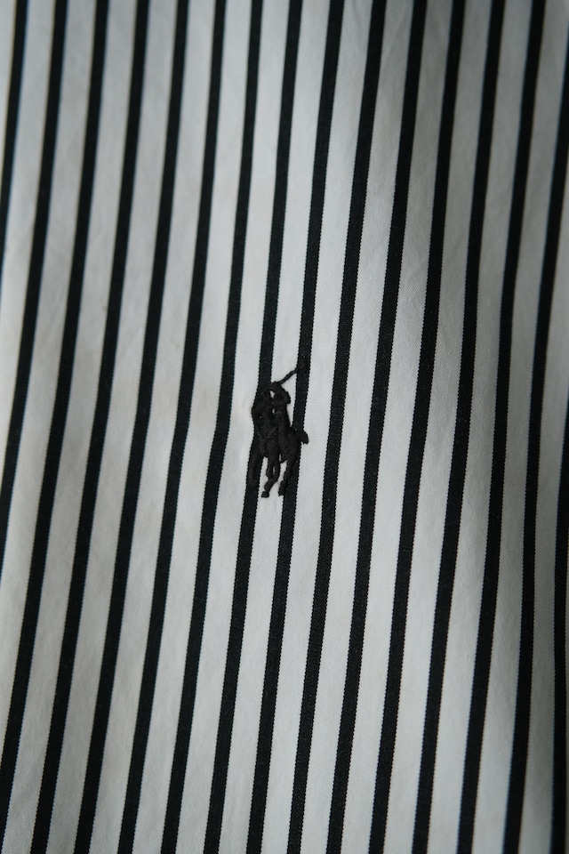 Utah／90's "POLO by Ralph Lauren" CLASSIC FIT stripe shirt／black