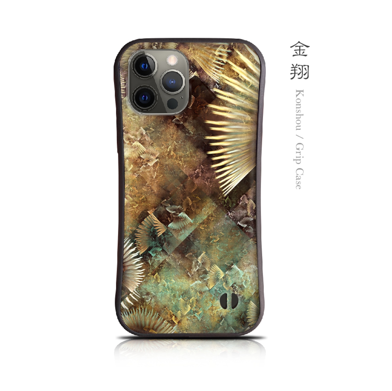 金翔 - 和風 耐衝撃グリップ iPhoneケース