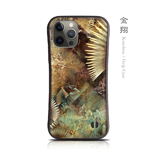 金翔 - 和風 耐衝撃グリップ iPhoneケース