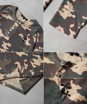 ◆クロス刺繍 サーマル ヘンリーネックロンT◆wi-603032