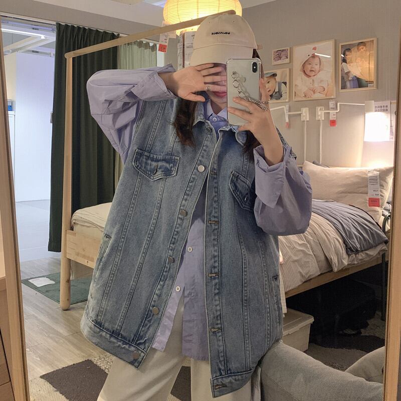 スタイルスタンダードジャケット レッドルーズノースリーブトップス レトロ クレセントシティ15738662039