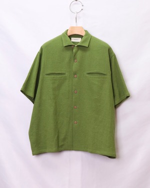 【wonderland】Linen Panama Shirt / GREEN