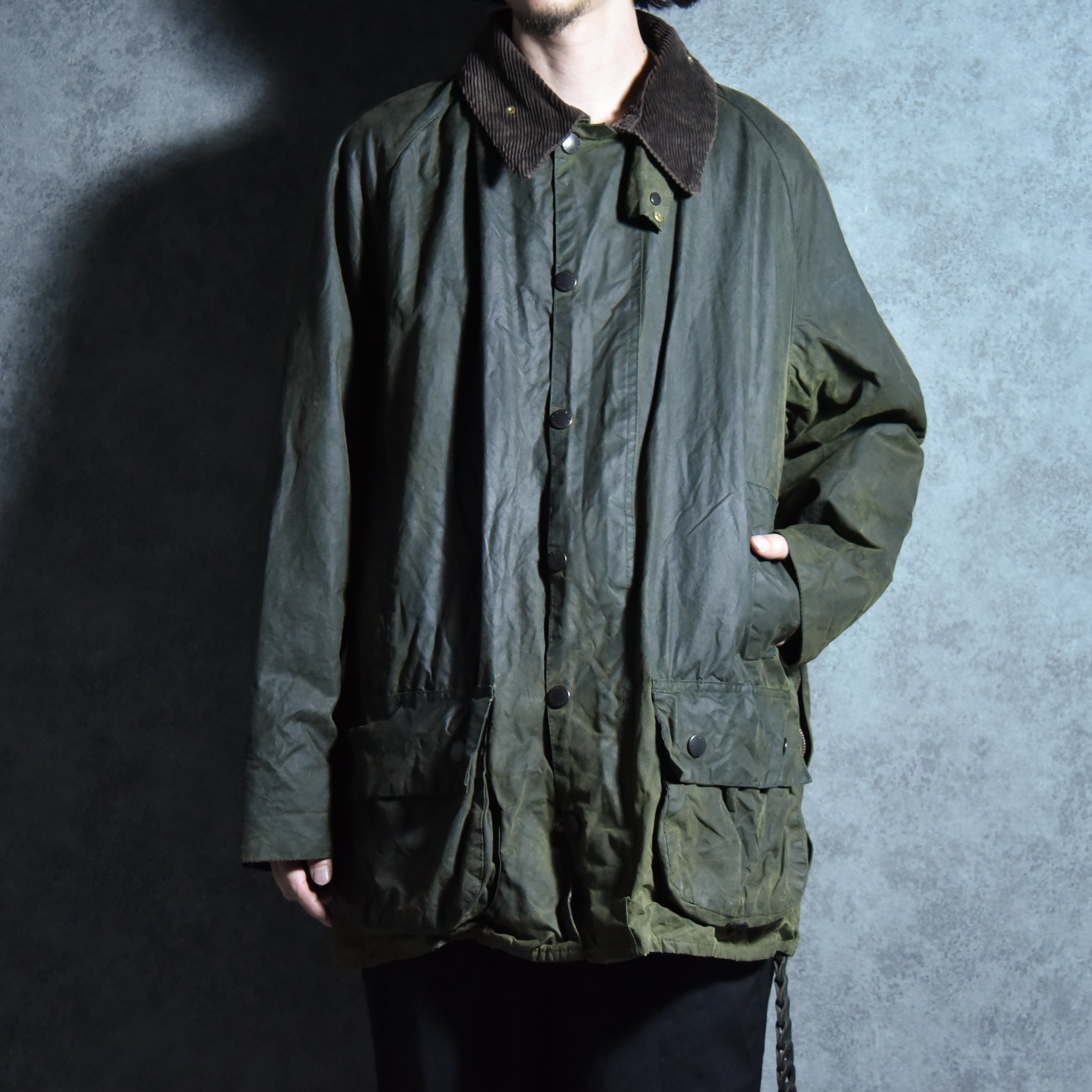 90s Barbour BEAUFORT Size46 バブアー ビューフォート 3ワラント