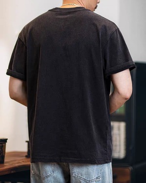 Washed Cotton Round Neck T-Shirt  K0439