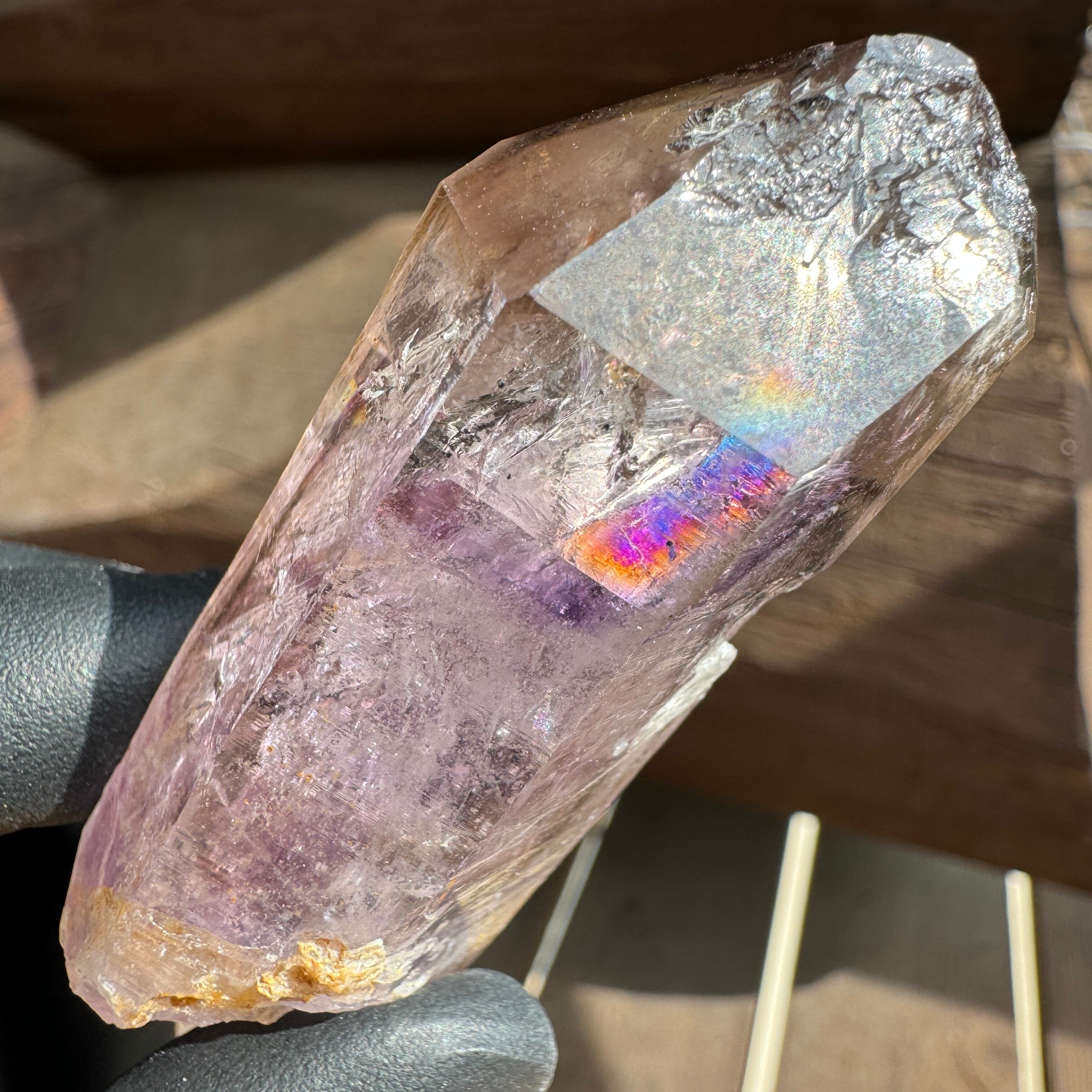 水3つ＆レインボー入り ゴボボセブ アメジスト ナミビア産 | PAY ID