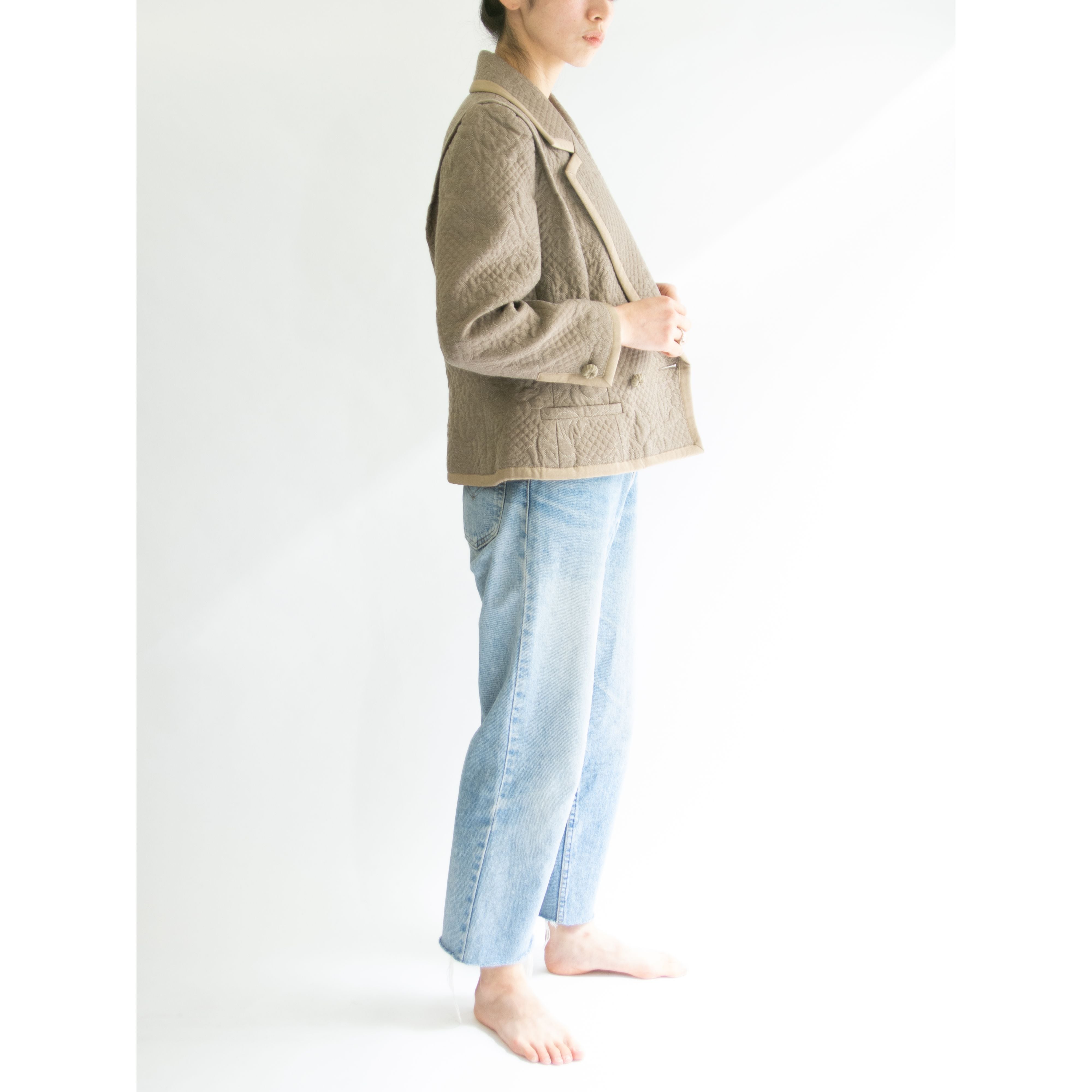 【JEAN-LOUIS SCHERRER】Made in France Quilting Wool Jacket（ジャンルイ シェレル フランス製 キルティングウールジャケット ）