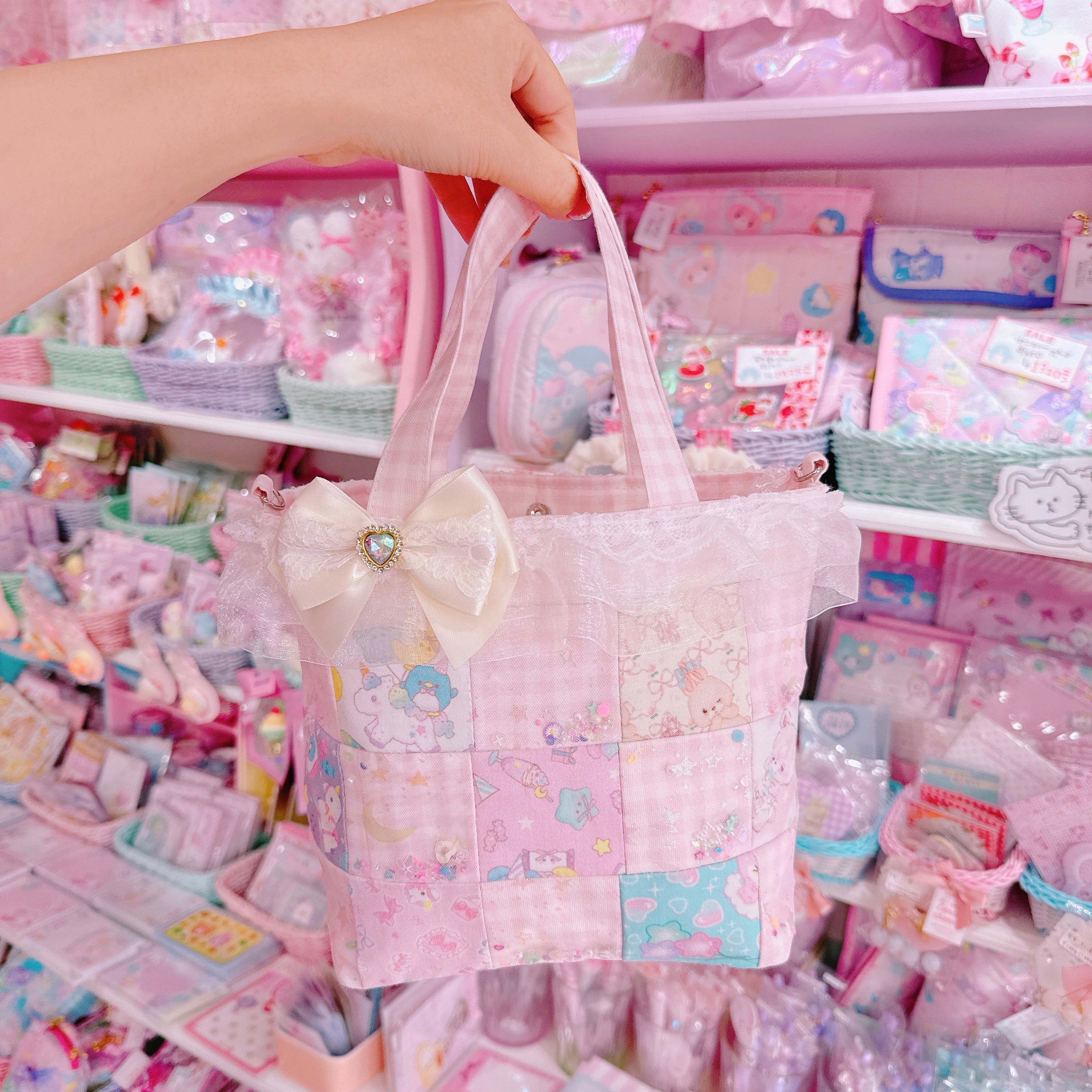 【R51】67-2パッチワーク2wayトートバッグ（ショルダーひも別売）