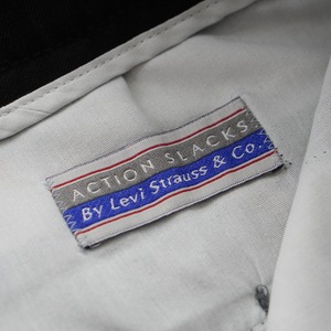 90s Levi's ACTION SLACKS BLACK [W35.5L31相当] 古着