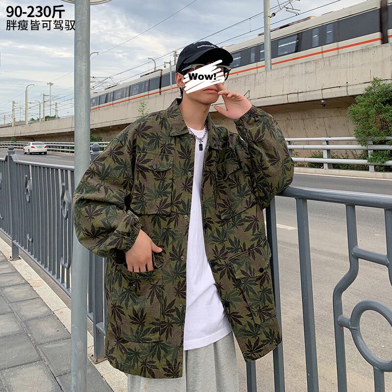 迷彩柄ジャケット ルーズオータム ストリート 大きめサイズ 秋物 ヒップホッププラスサイズ17745213180