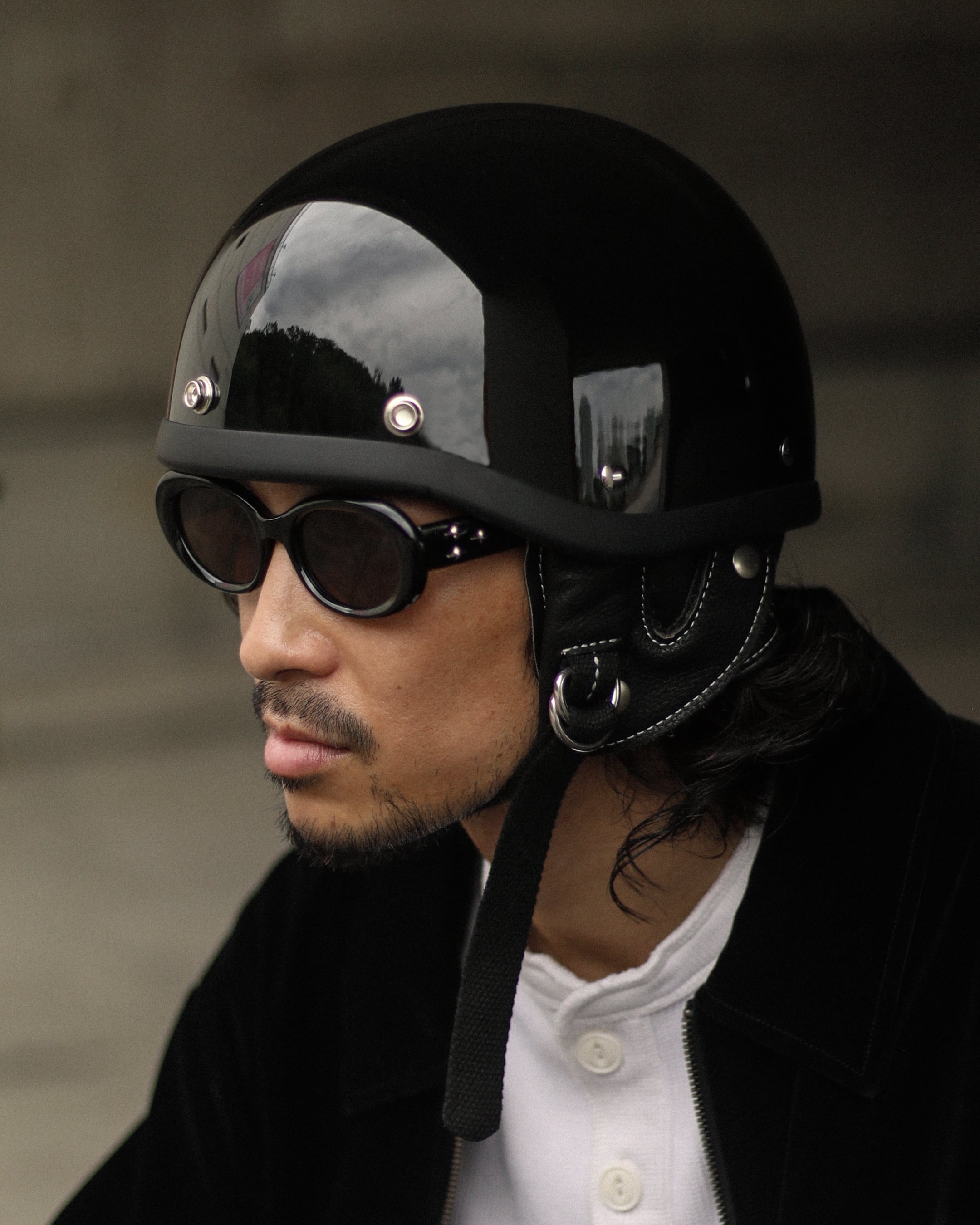 国内送料無料】VINTAGE HALF HELMET/BLACK | BARYFROMTHENORM