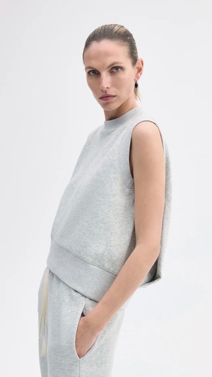 CO -Sleeveless Sweatshirt in Scuba- :HEATHERED GREY,