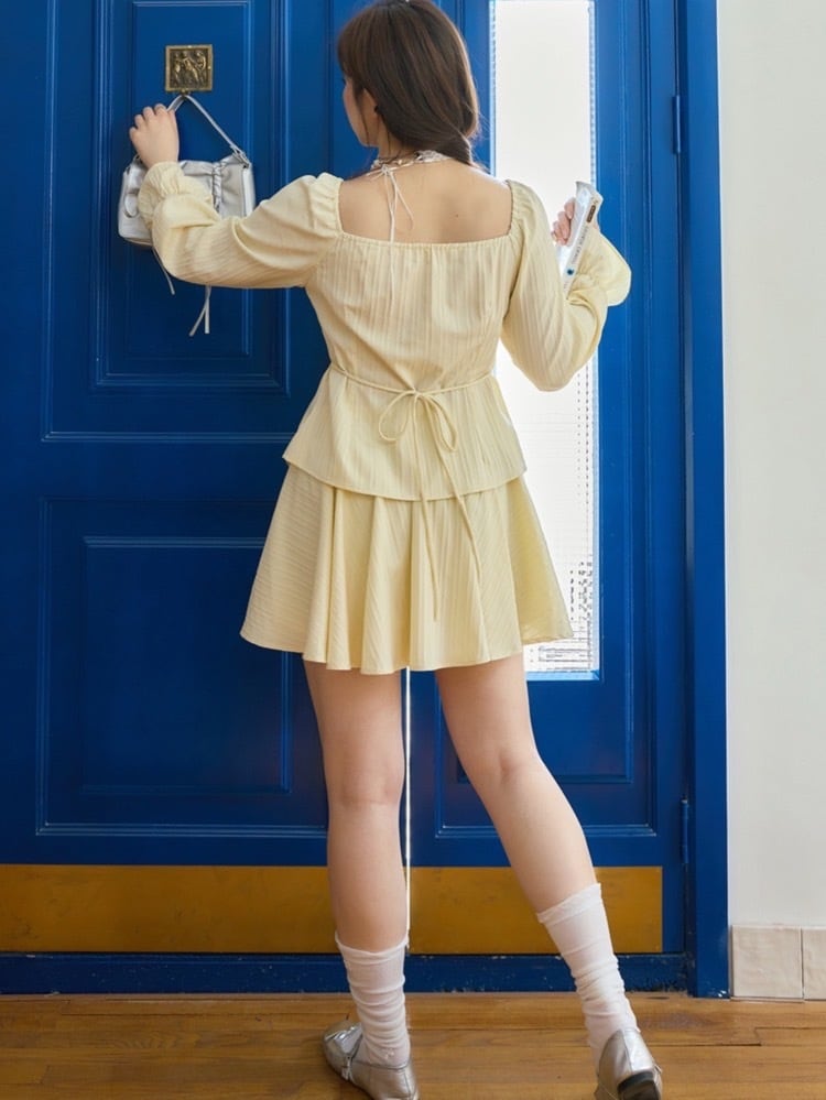 甘すぎないのに可愛すぎる 春の愛されセットアップ リボン付き 甘すぎないのに可愛すぎる 春の愛されセットアップ リボン付き