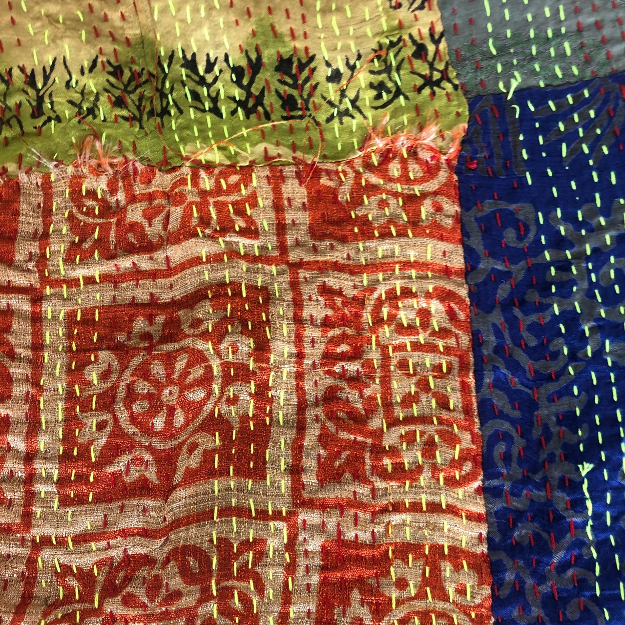 リサイクルサリーのカンタショール パッチワーク小03 インドの手仕事布 Mulaセレクト