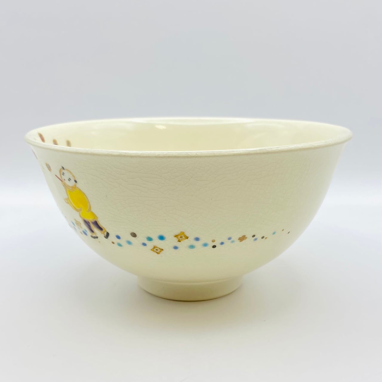 新古】茶碗 色絵 蛍手 唐子 橋本美峰 共箱入 | 茶道具 錦玉堂