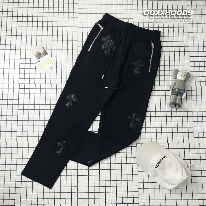 スタイルジッパーレザークロスブラックレディースカジュアルパンツ コットン ピュア ヨーロピアン SMLXL69661242502
