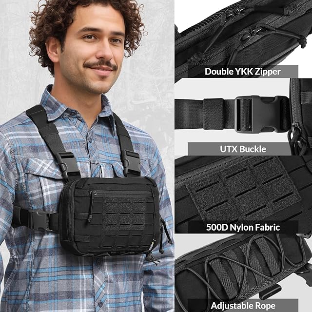 VOTAGOO GEAR] 軽量 MOLLEランニングバッグ、タクティカルチェスト