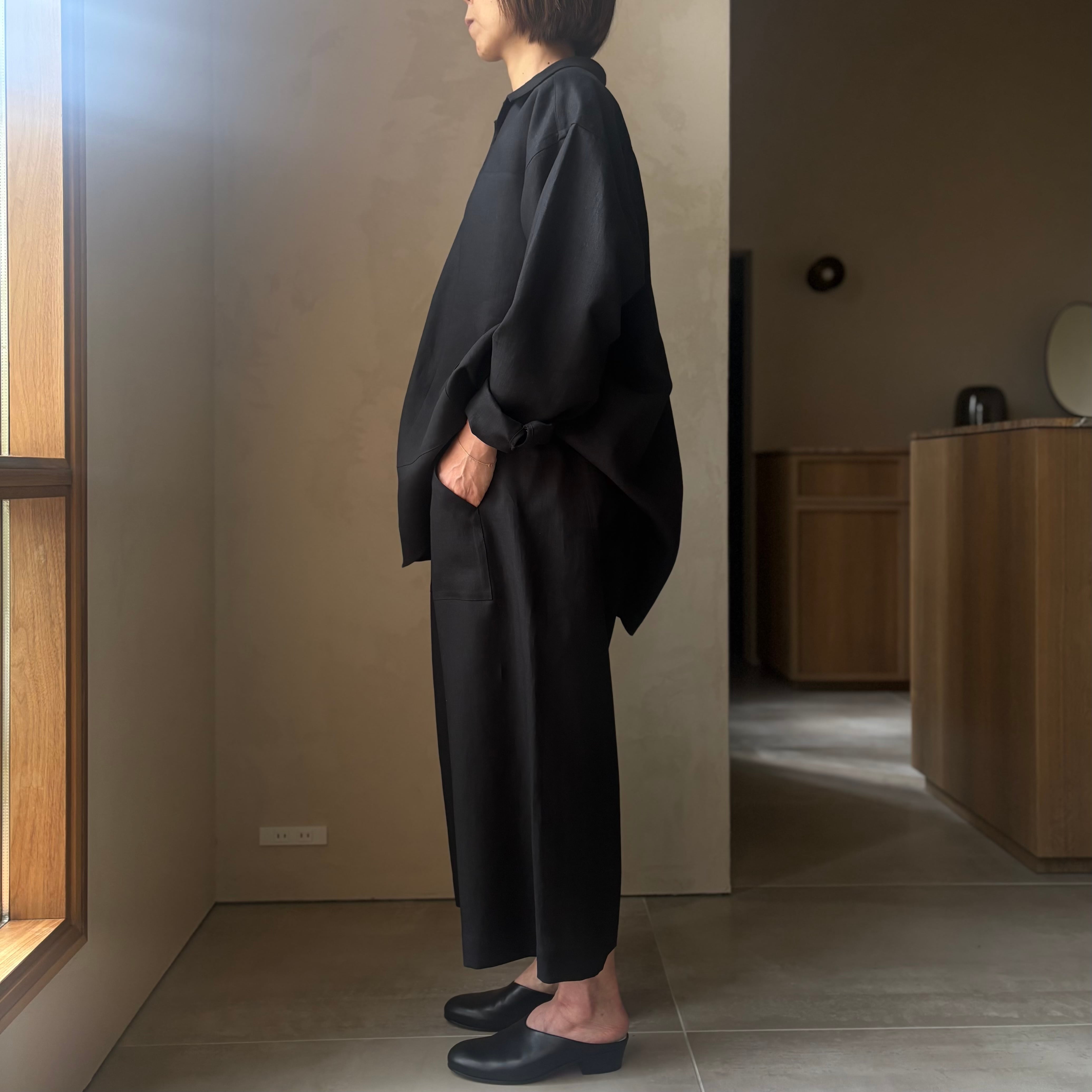 POSTELEGANT ｜Linen Gathered Pull-Over Shirt | HJ GALLERY