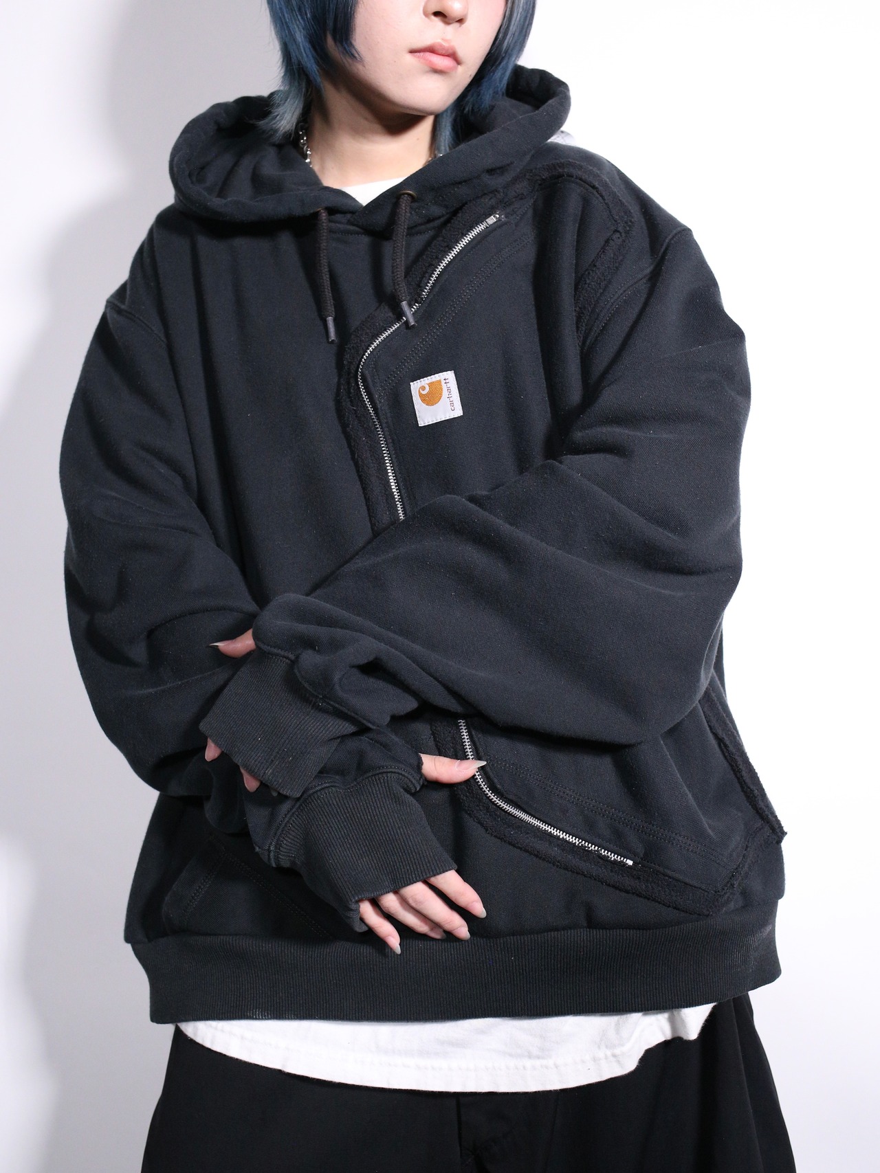 REMAKE / ”Carhartt” side-zip pocket hoodie - 2