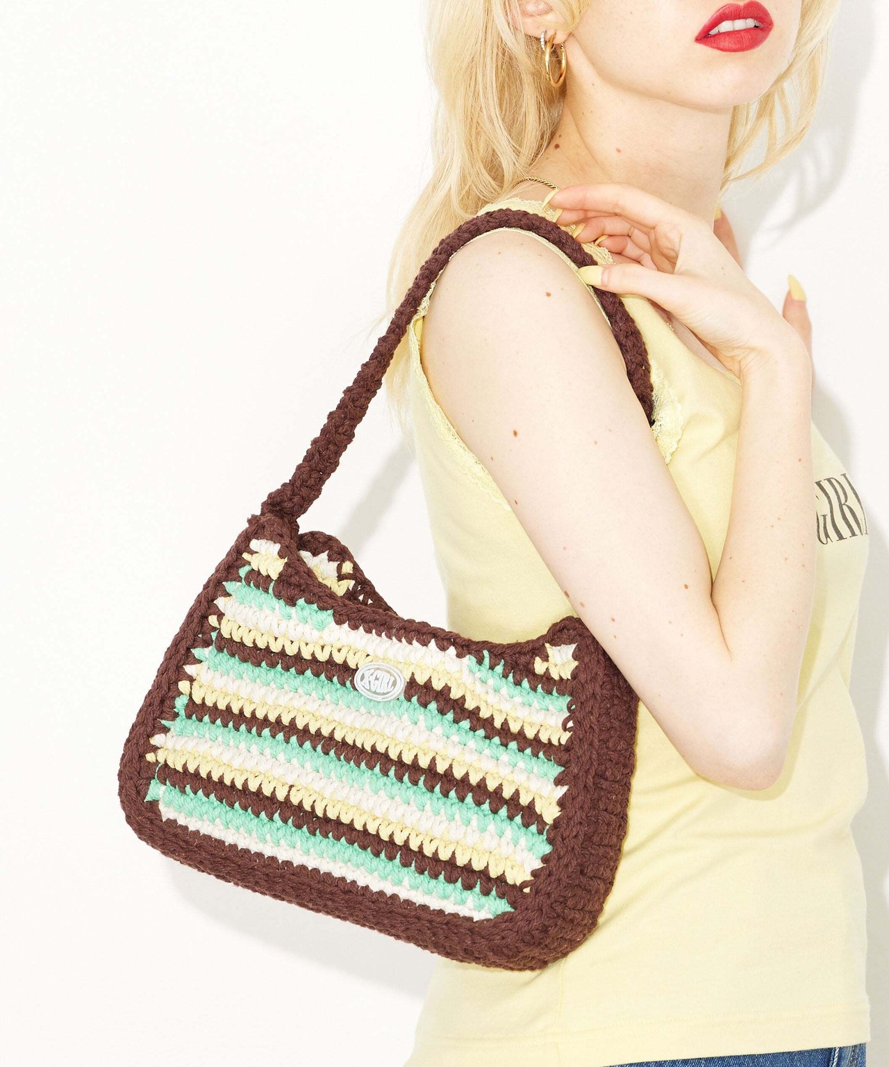 【X-girl】MULTI STRIPE HANDBAG【エックスガール】