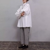 【2color】パフスリーブミドル丈シャツ W0121