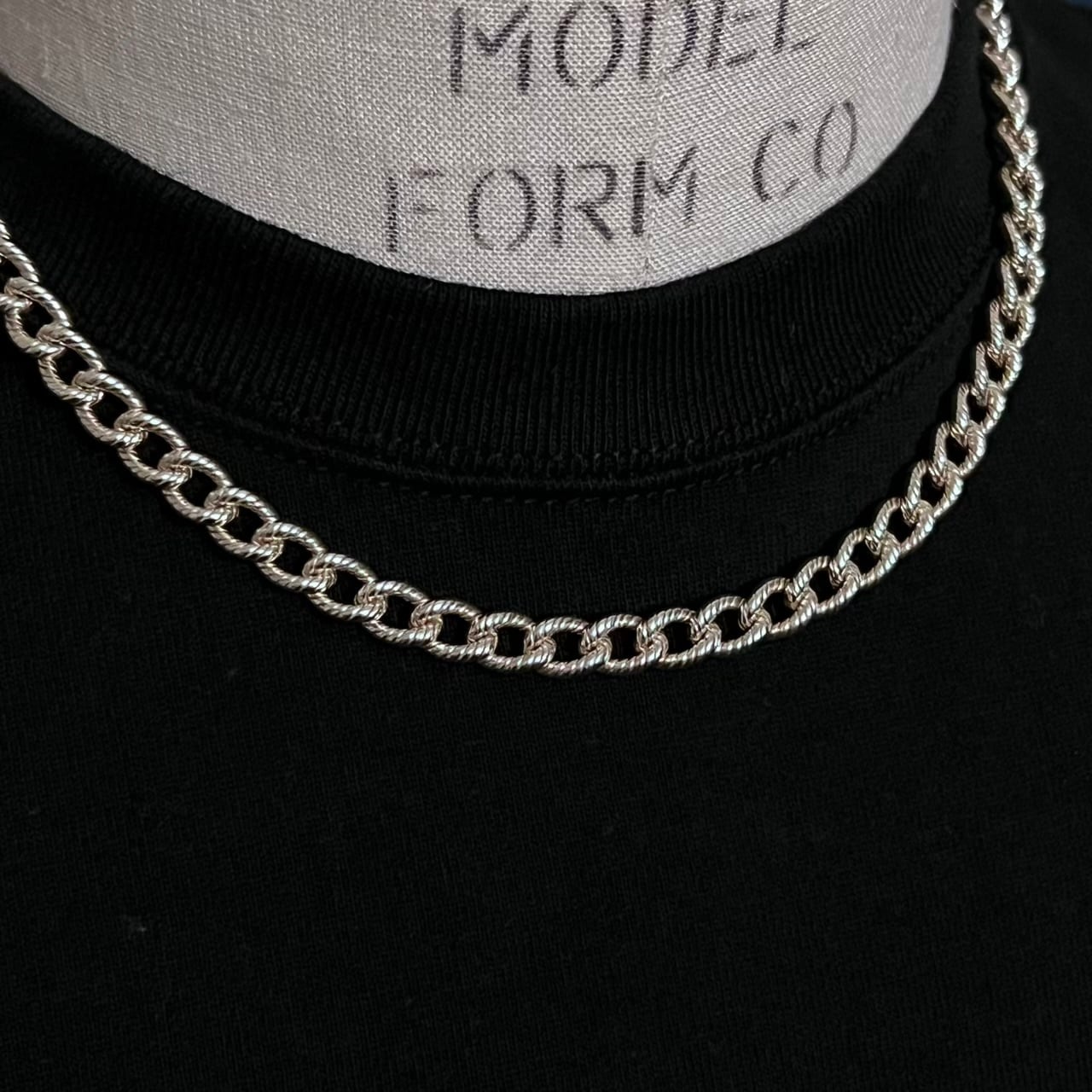 VINTAGE TIFFANY & CO. Rope Pattern Curb Chain Necklace Sterling
